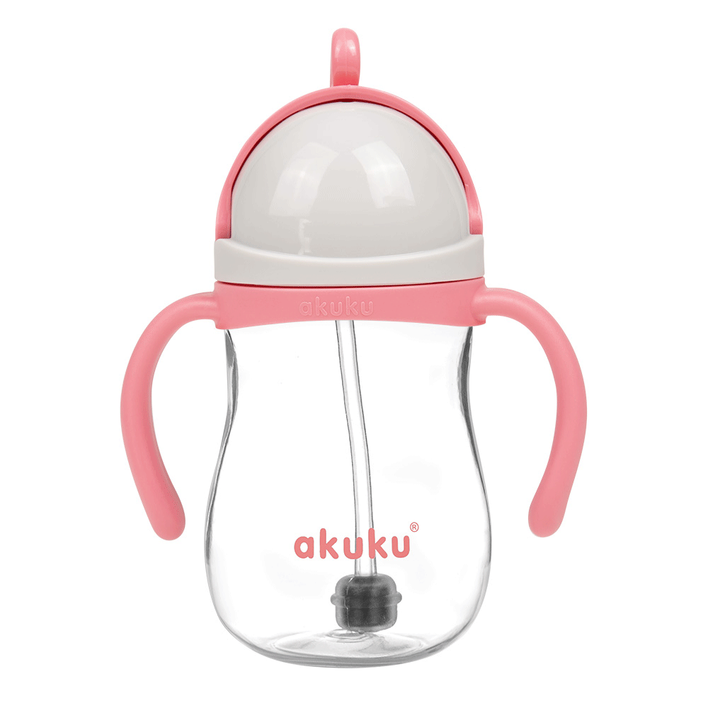 Ποτηράκι με Καλαμάκι και Βαρίδι - Pink - Akuku 