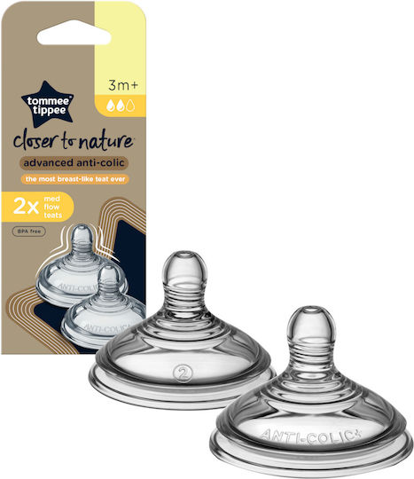 Tommee Tippee Closer to Nature - Advanced Anti Colic -Θηλές από Σιλικόνη Μεσαίας Ροής για 3+ μηνών 2τμχ