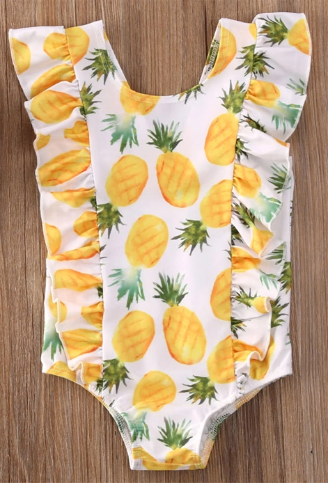 Ολόσωμο μαγιό με βολάν και ανανάδες 