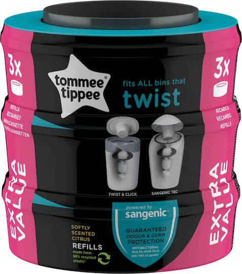 Ανταλλακτικές Κασέτες (Σακούλες) Twist & Click 3τμχ. - Tommee Tippee