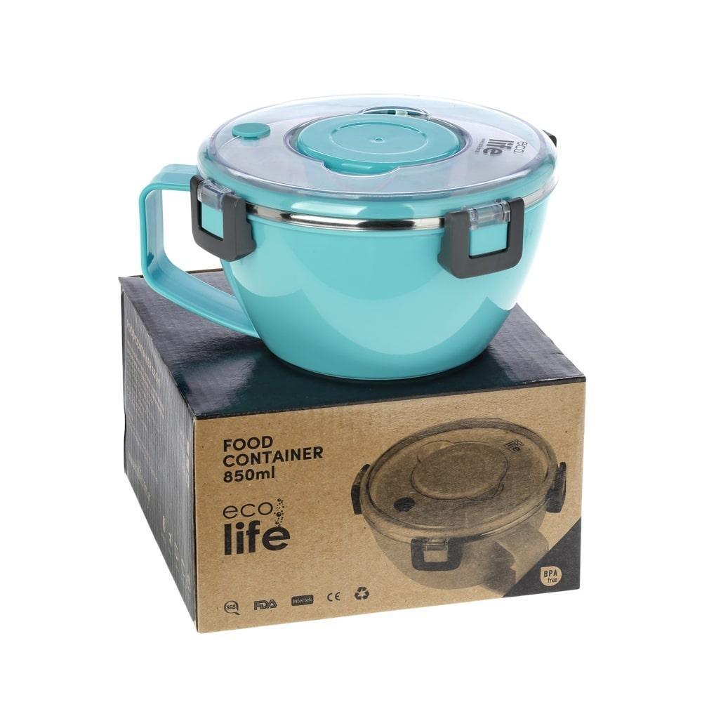 Ecolife-Φαγητοδοχείο Θερμός Με Χώρισμα Μπλε  850ml 