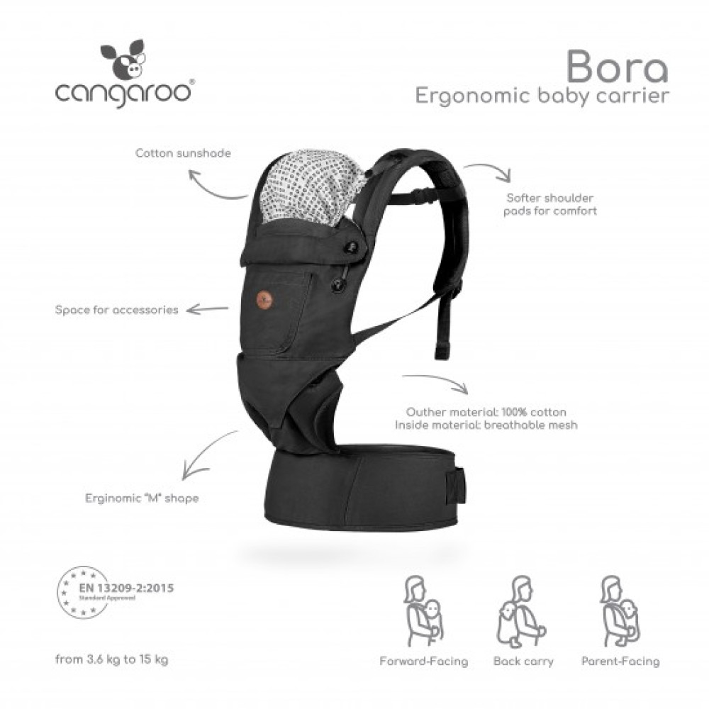 Cangaroo-Μάρσιπος Bora μαύρο BC2060